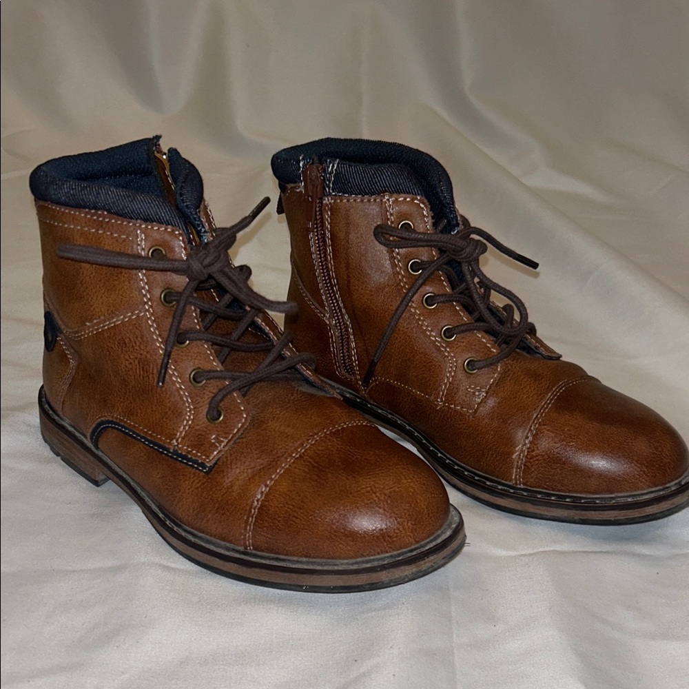 Sonoma kids Tan Leather Lace-Up Boots